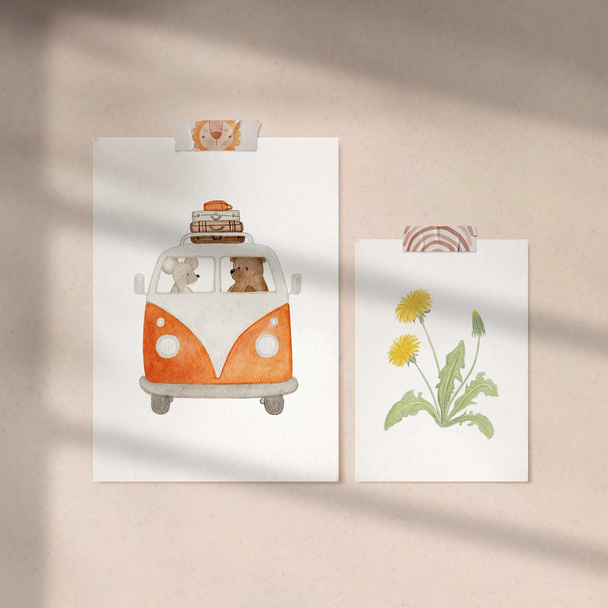 Kotenkram Poster Retro - Bus 'Bulli' | Kinderzimmer Deko | DIN A4 P1524K0328DI4RO