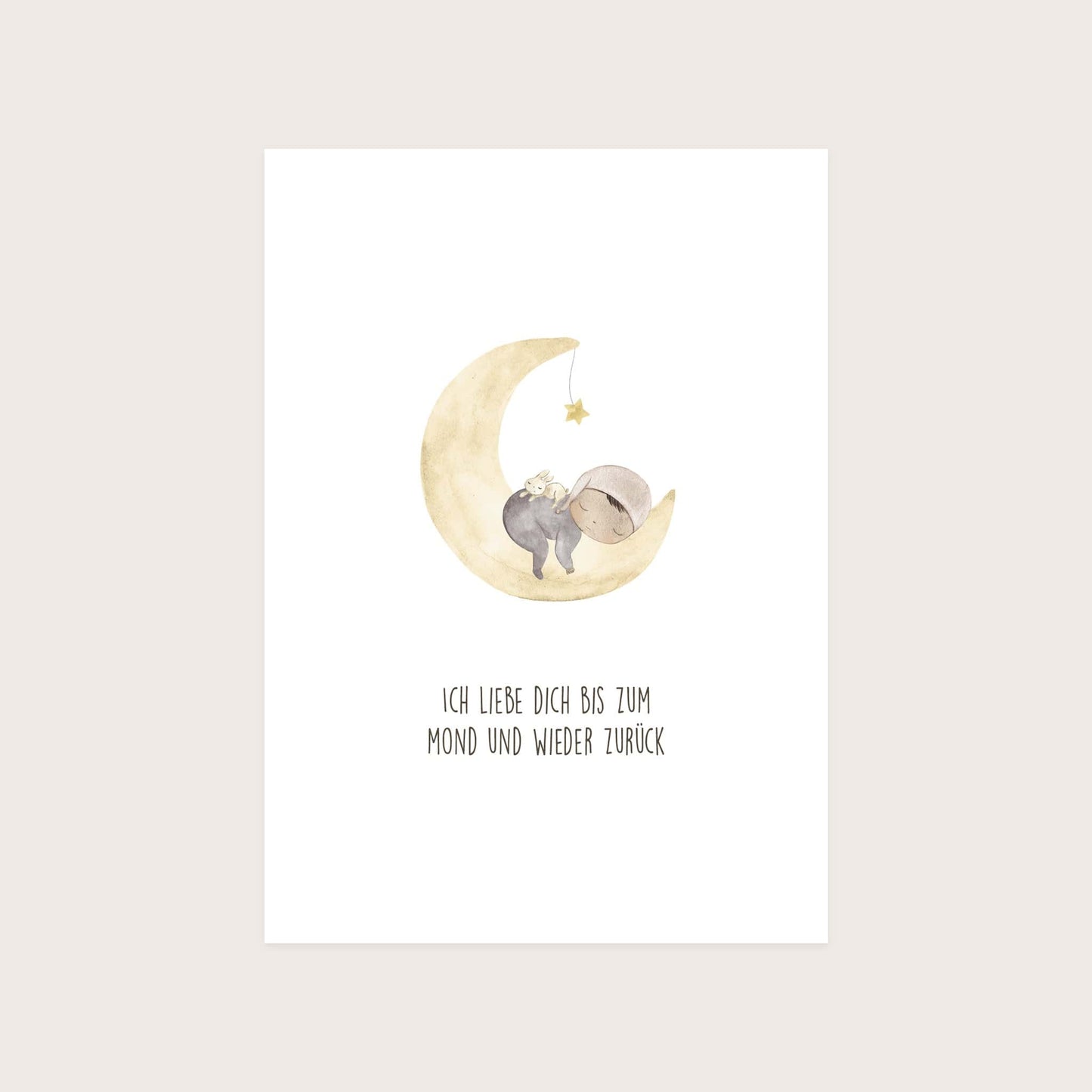 Kotenkram Postkarte Karte Liebeserklärung 'Bis zum Mond' | DIN A6 | Aquarell P0524K0274