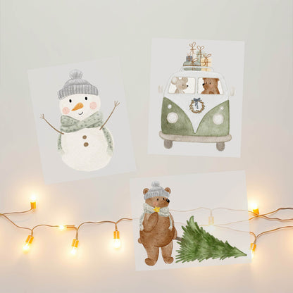 Kotenkram Set Weihnachts - Bügelbilder | 3 Stück | Aquarell | DTF Transfer B5024K0425