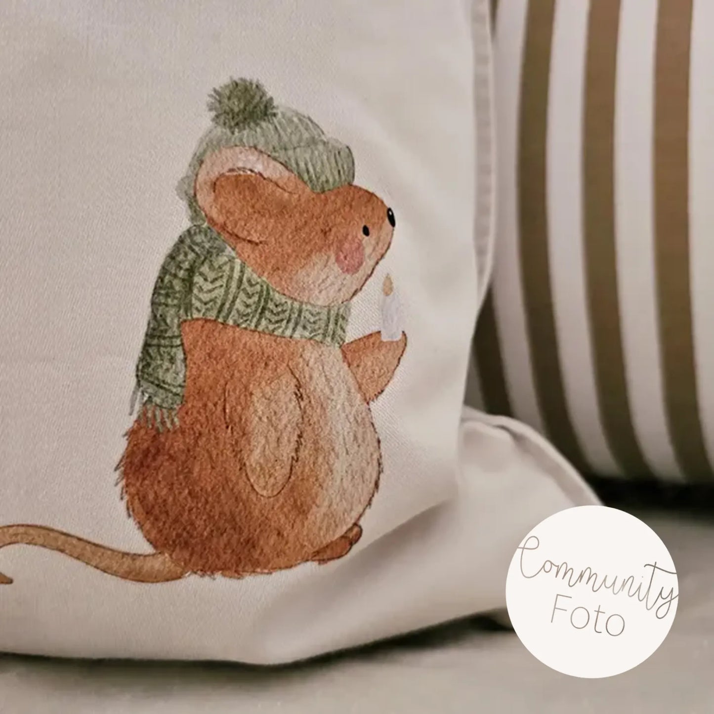 Kotenkram Bügelbild 'Winterzauber - Maus' | 8 x 9 cm | Aquarell | DTF Transfer B4324K0407 - ugc bild