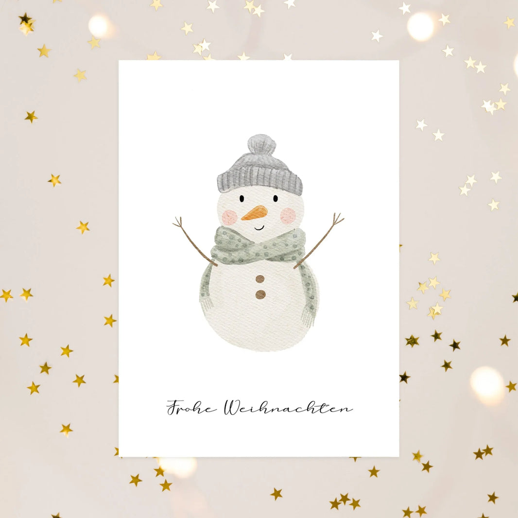 Kotenkram Weihnachtskarte 'Schneemann' | DIN A6 | Aquarell P4424K0411