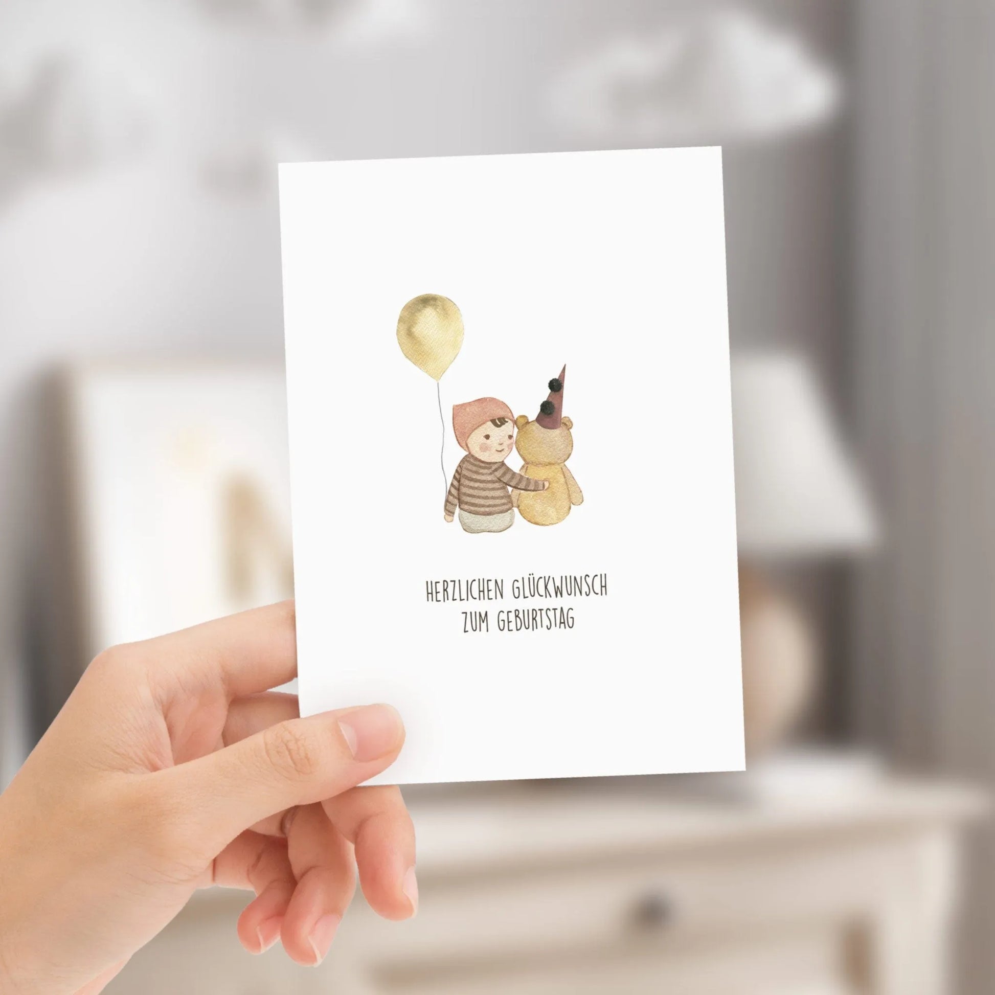 Kotenkram Glückwunschkarte für Kinder 'Geburtstag' | DIN A6 | Aquarell P0524K0268