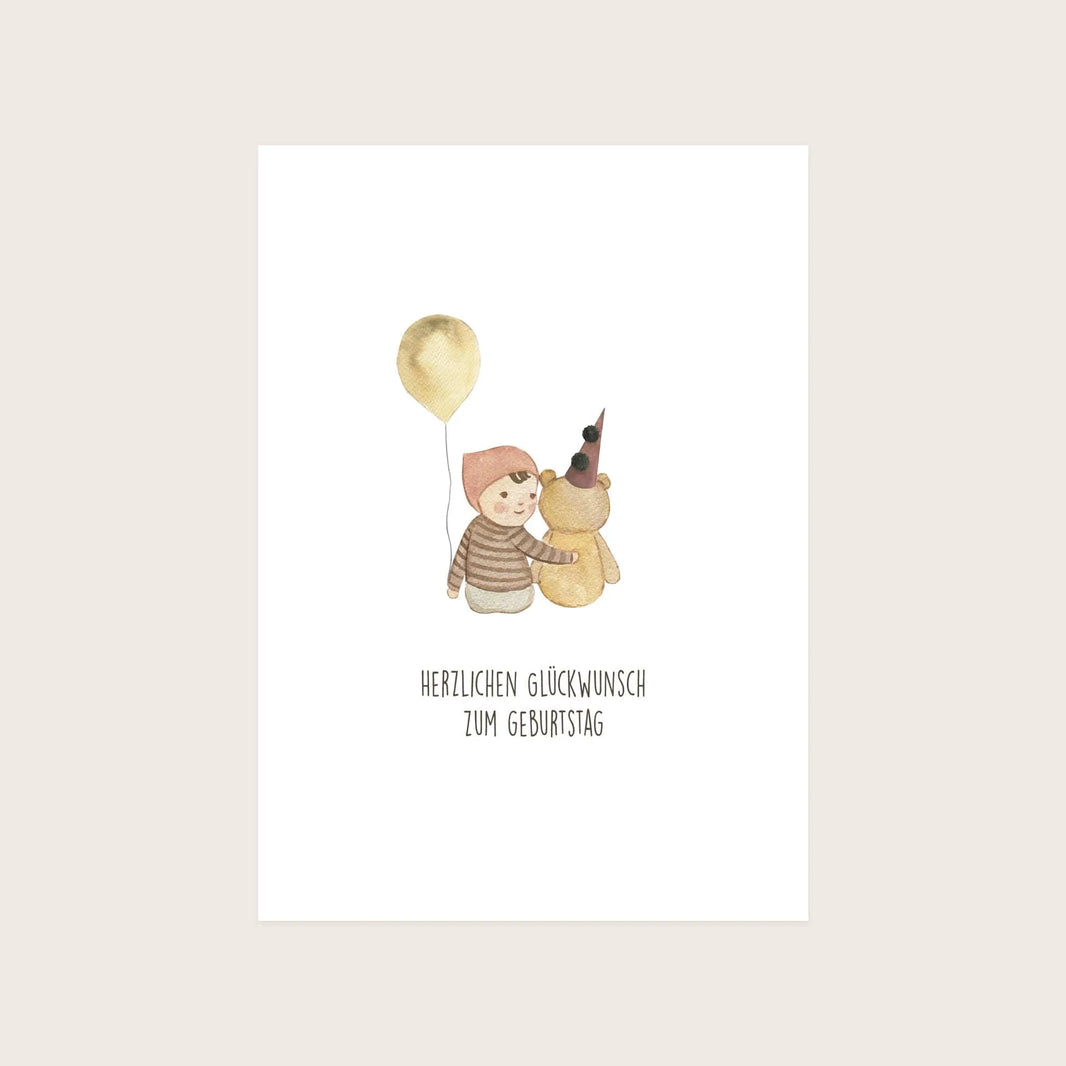 Kotenkram Glückwunschkarte für Kinder 'Geburtstag' | DIN A6 | Aquarell P0524K0268