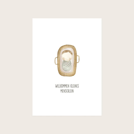 Kotenkram Karte zur Geburt 'Baby Junge' | DIN A6 | Aquarell P0524K0271