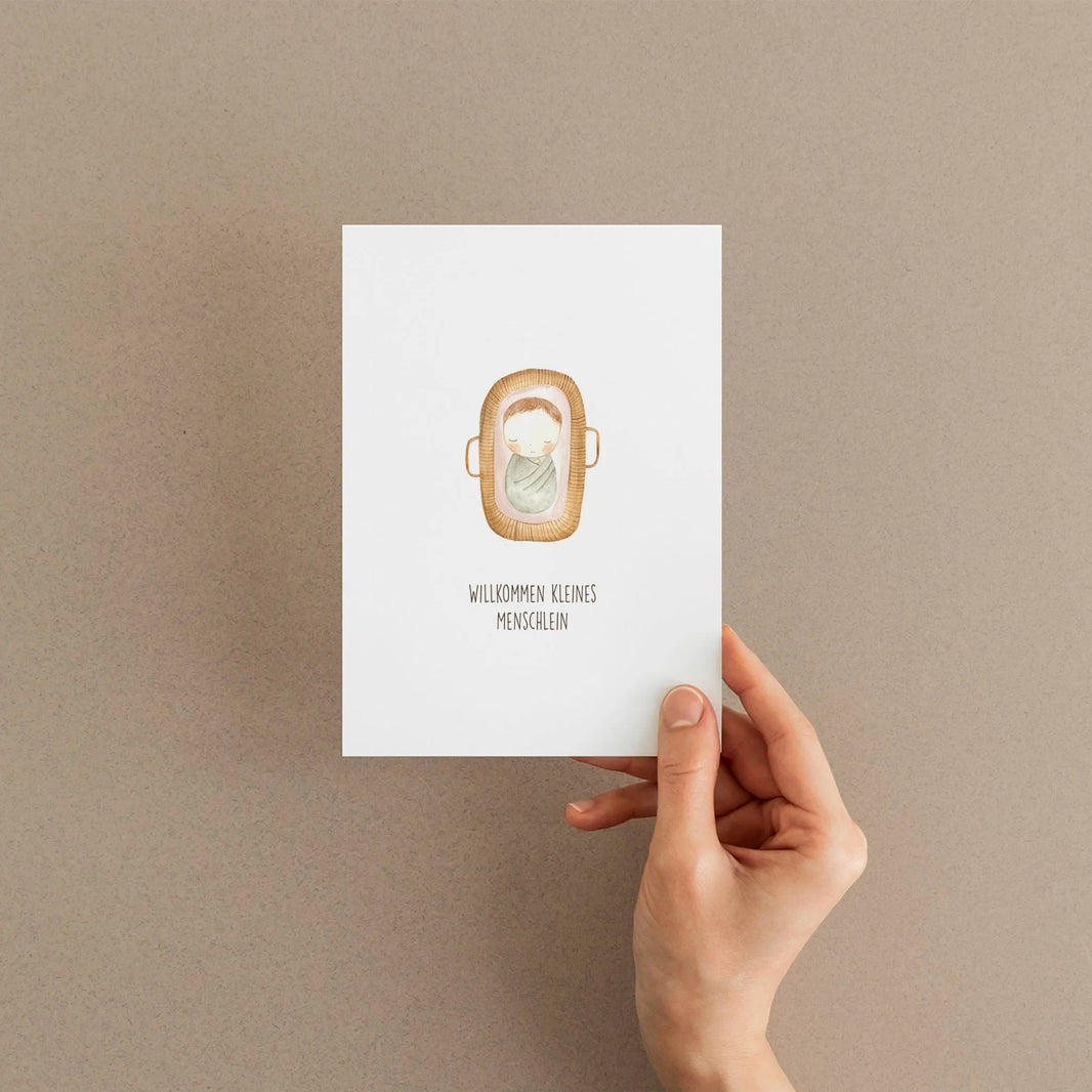Kotenkram Karte zur Geburt 'Baby Junge' | DIN A6 | Aquarell P0524K0271