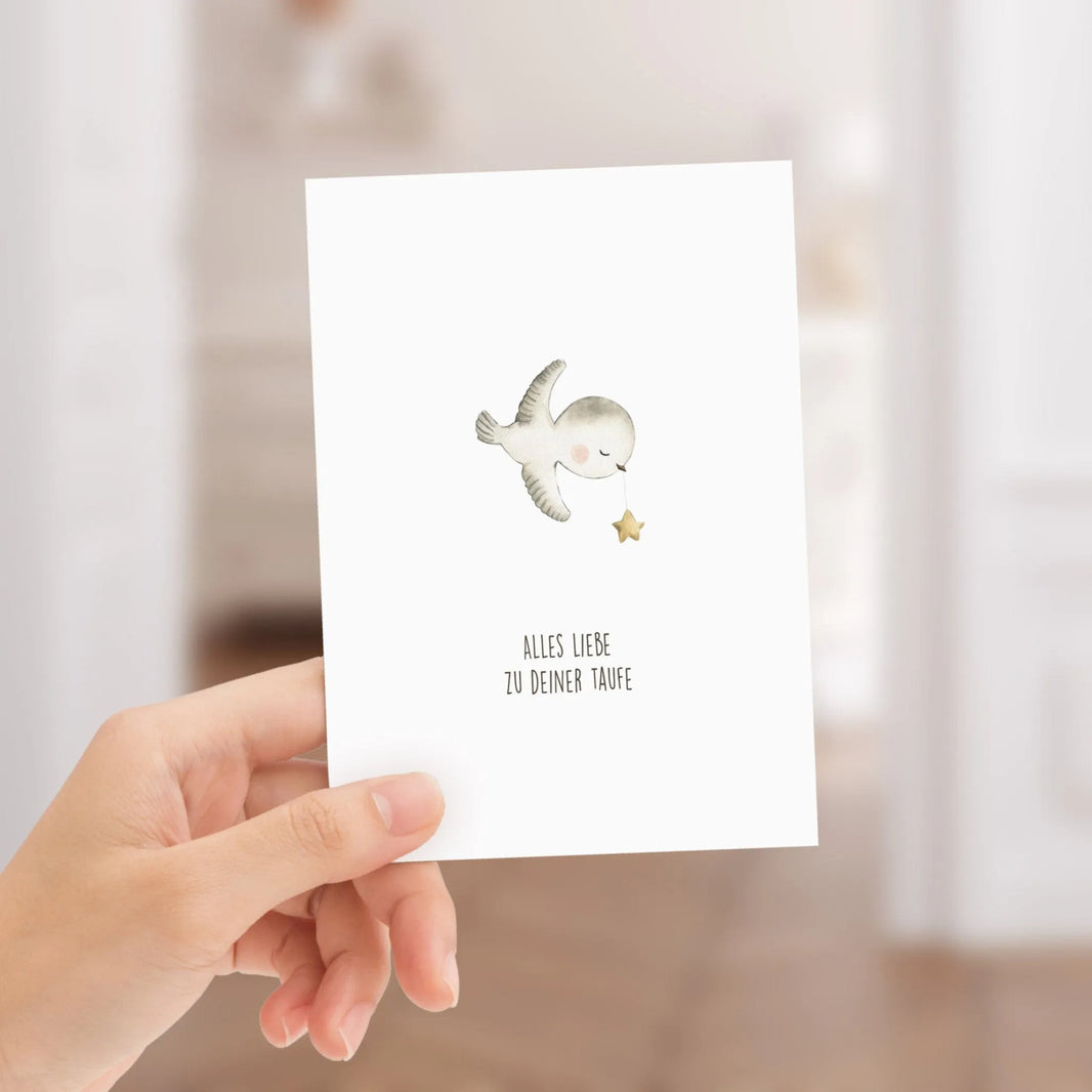 Kotenkram Karte zur Taufe 'Taube' | DIN A6 | Aquarell P0524K0272