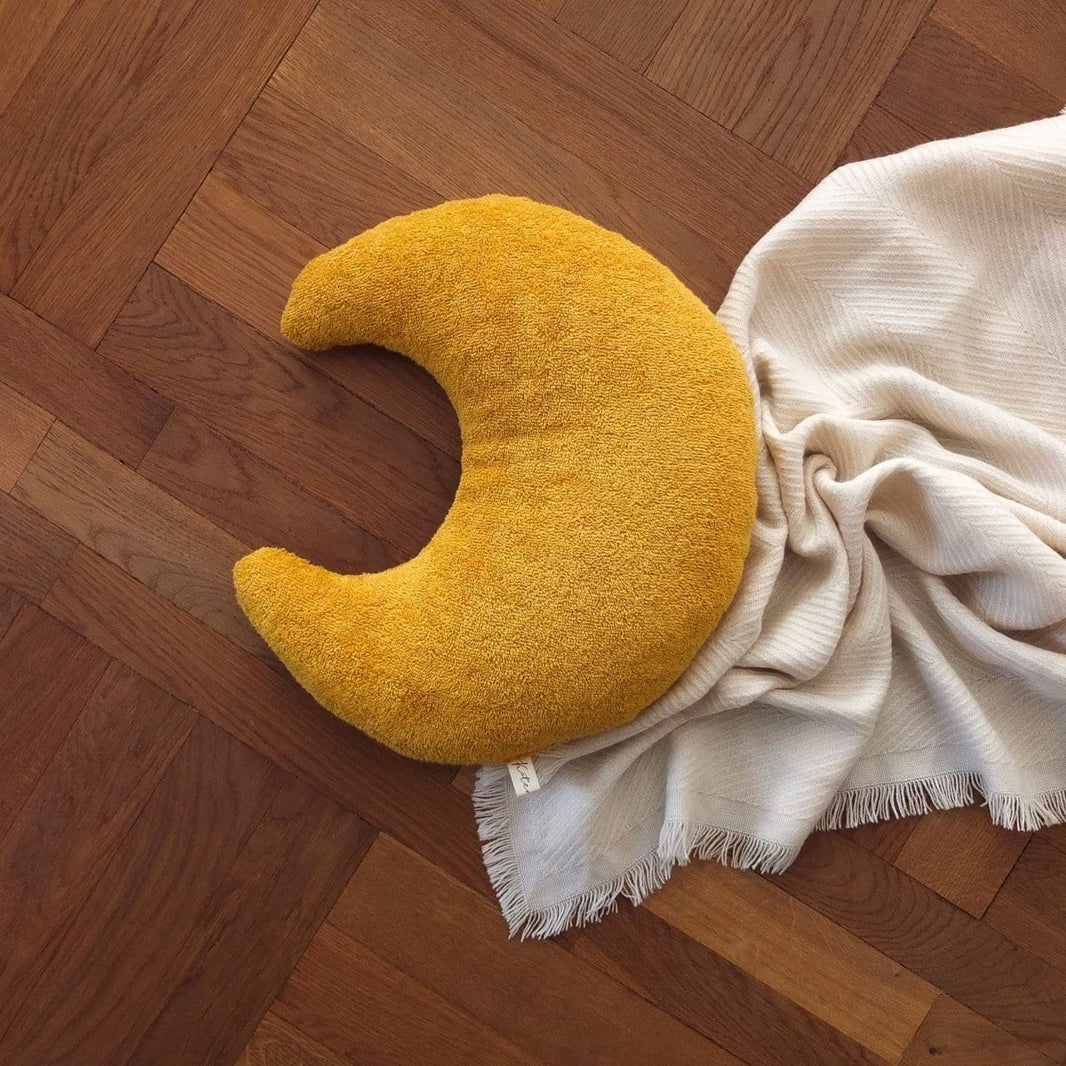 Kotenkram Mondkissen Frottee Senfgelb | ohne Namen | Deko Babyzimmer M3922K0206