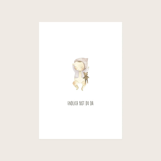 Kotenkram Postkarte zur Geburt 'Baby' | DIN A6 | Aquarell P0524K0270