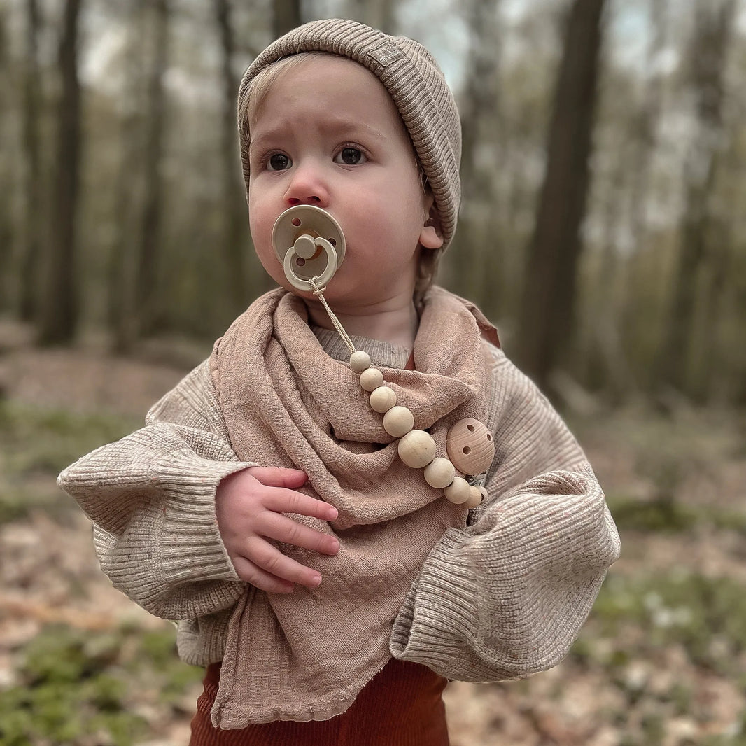 Kotenkram Schnullerkette Holz ohne Namen | Beige | Unisex S1623K0235