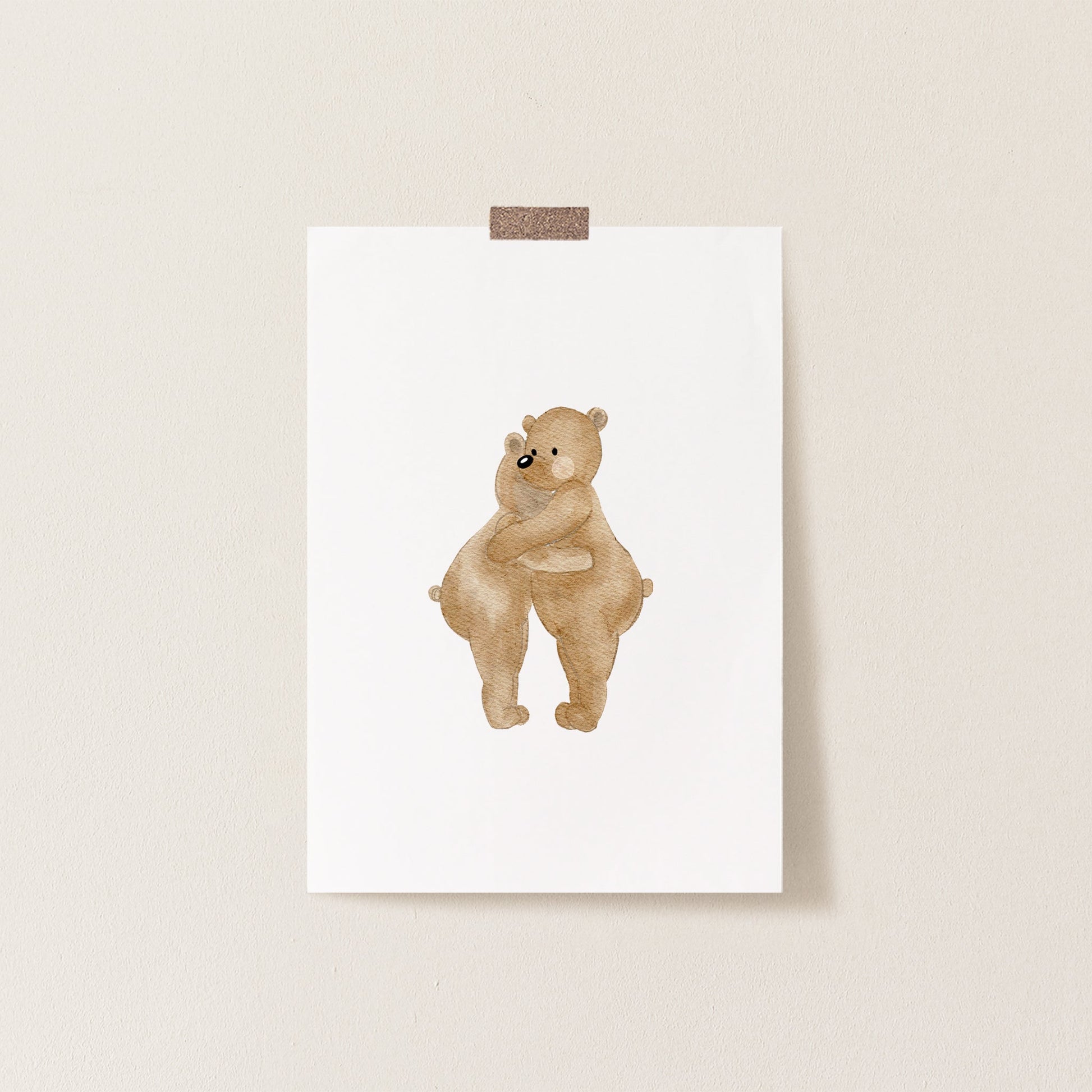 Poster 'Bären-Umarmung' | Kinderzimmer Deko | DIN A4 oder A5 Poster Kotenkram DIN A4 (210 x 297 mm)