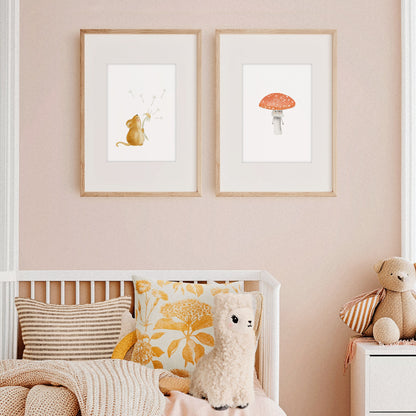 Poster 'Maus mit Pusteblume' | Kinderzimmer Deko | DIN A4 oder A5 Poster Kotenkram DIN A4 (210 x 297 mm)