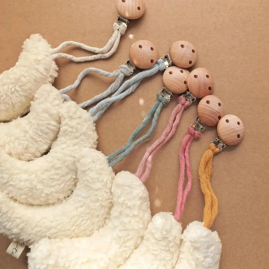 Anhänger Babyschale Mond | Teddyplüsch cremeweiß | verschiedene Farben Babyschalenanhänger Kotenkram