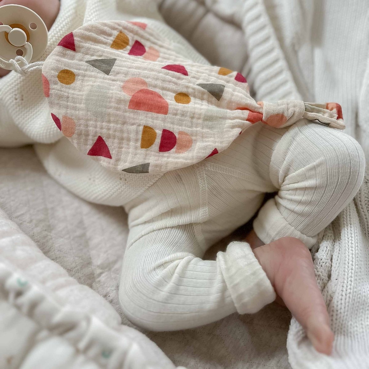 Schnullertuch Baby Geometrisch | Musselin | Ballonform Schnullertuch Kotenkram